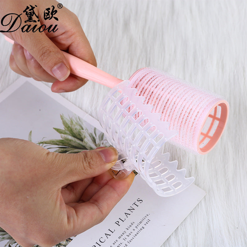 Air hot handle nylon hair roll pear head bangs hair tail roll plastic hair roll self-adhesive nylon hair roll hollow roll