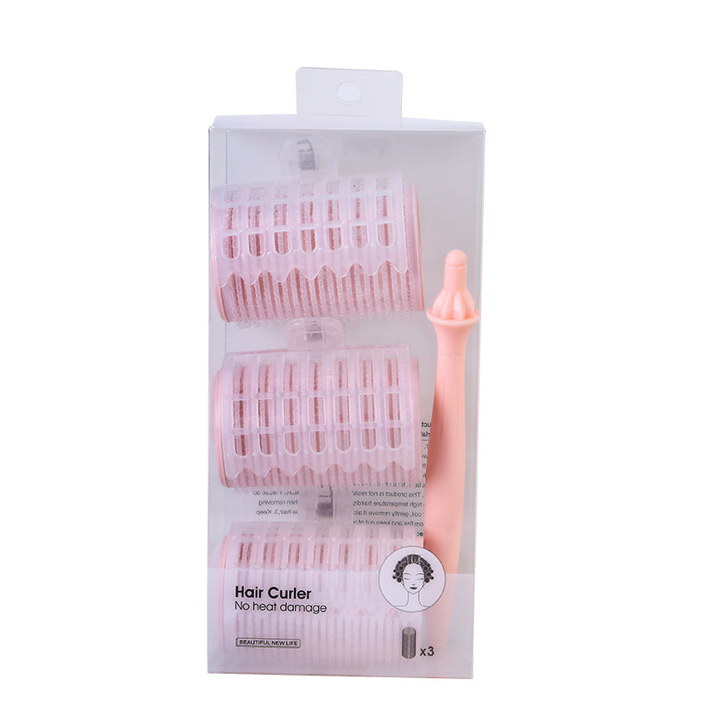Air hot handle nylon hair roll pear head bangs hair tail roll plastic hair roll self-adhesive nylon hair roll hollow roll
