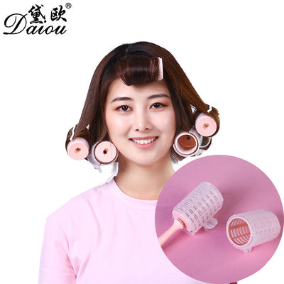 Air hot handle nylon hair roll pear head bangs hair tail roll plastic hair roll self-adhesive nylon hair roll hollow roll