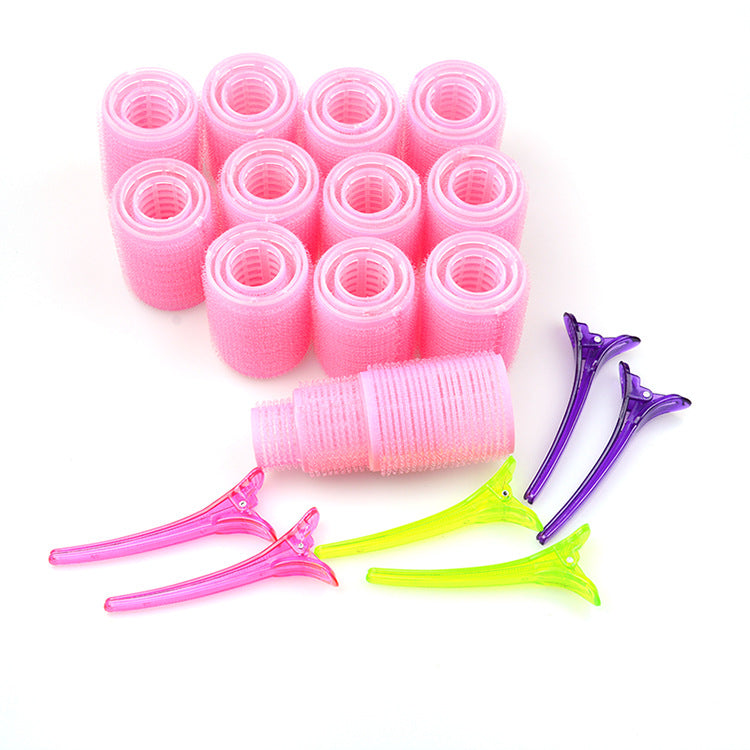 Popular eight-character bangs self-adhesive nylon curling iron suit duckbill clip shirt hair heart nylon curl