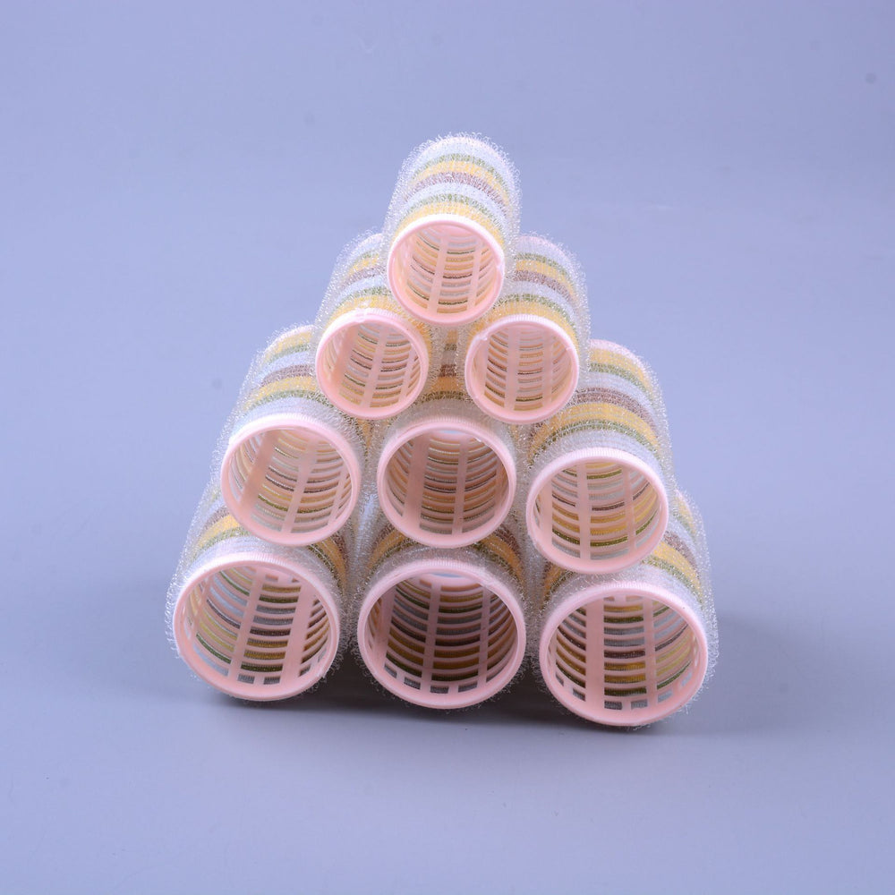 Velcro self-adhesive hair rolls, five colors, inner buckle rolls, pear flower rolls, bangs rolls, fluffy rolls, nylon hair rolls, 6 packs