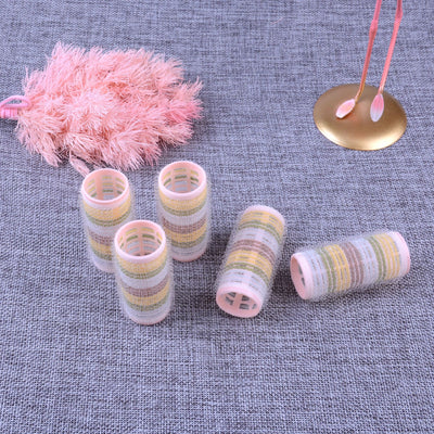 Velcro self-adhesive hair rolls, five colors, inner buckle rolls, pear flower rolls, bangs rolls, fluffy rolls, nylon hair rolls, 6 packs