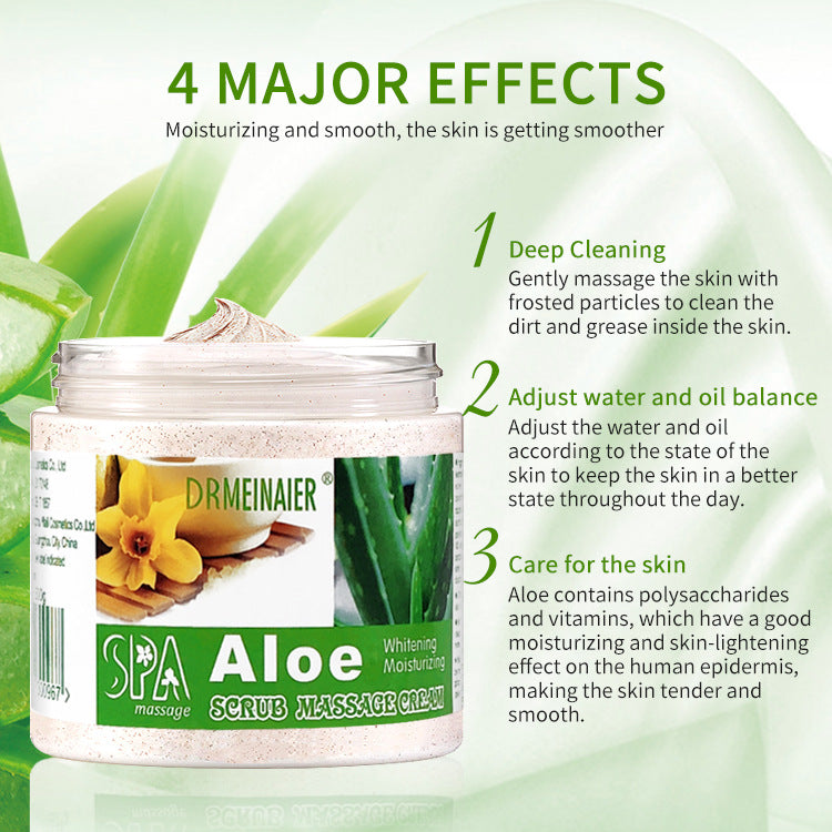 aloe vera exfoliating scrub - face & body, moisturizing, smoothing, cleansing, exfoliating bath salts, skincare 500g