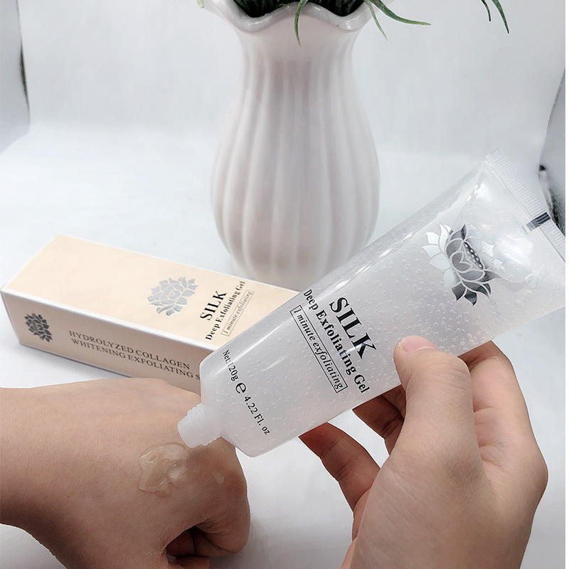 bestseller: silk protein exfoliating gel - gentle dead skin remover, scrub, cleansing, smoothing, and hydrating