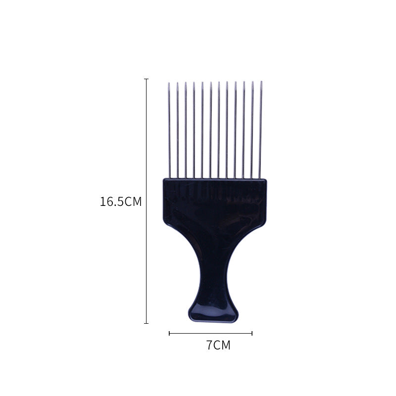 Fist long steel needle comb hairdressing styling hair cutting dyeing metal stainless steel insert comb oil head comb cross-border wholesale