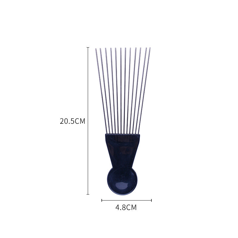 Fist long steel needle comb hairdressing styling hair cutting dyeing metal stainless steel insert comb oil head comb cross-border wholesale