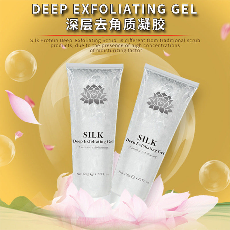 bestseller: silk protein exfoliating gel - gentle dead skin remover, scrub, cleansing, smoothing, and hydrating