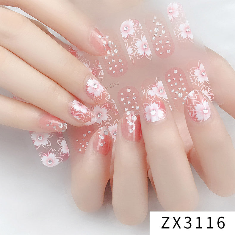 Zhengxiang diamond nail art japanese and korean nail art stickers 3d french nail art stickers full stickers finished cross-border waterproof nail stickers amazon