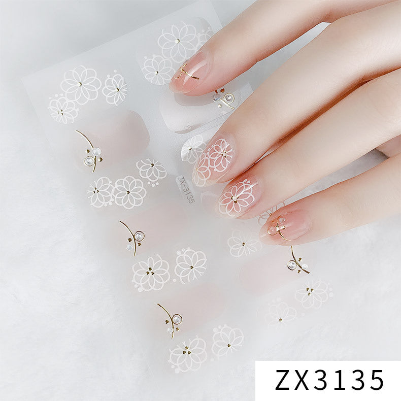 Zhengxiang diamond nail art japanese and korean nail art stickers 3d french nail art stickers full stickers finished cross-border waterproof nail stickers amazon