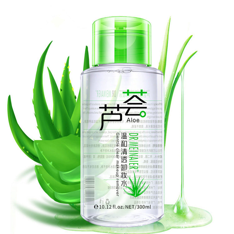 Aloe vera clear makeup remover - gentle, hydrating, and non-irritating cleanser for face, eyes, and lips