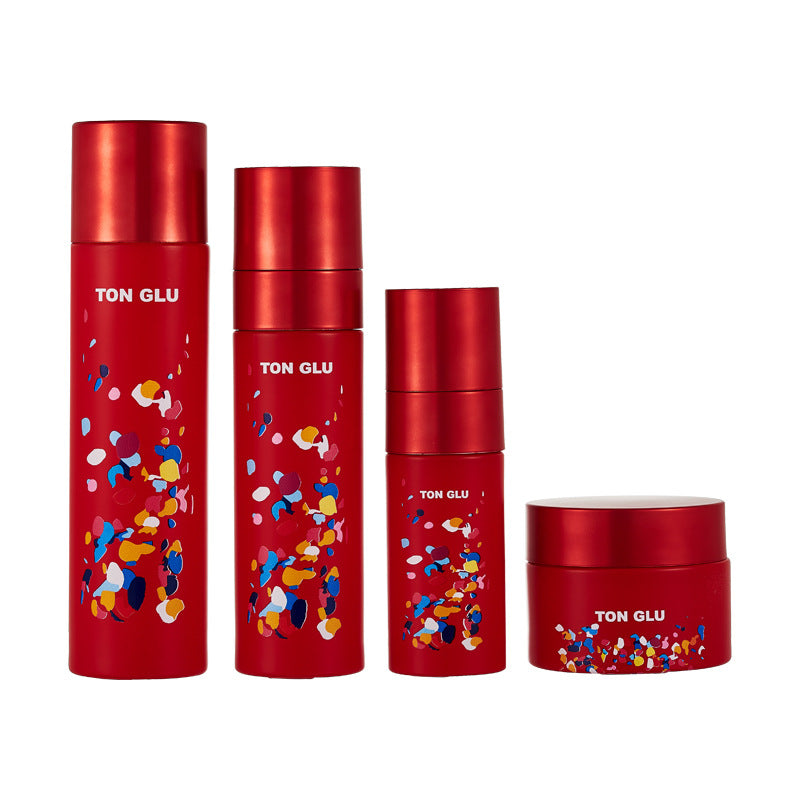 New direct round cosmetic glass bottle set packaging material lotion essence glass bottle 50g skin care cream dispensing bottle