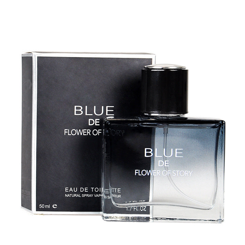 New floral story cologne - azure blue men's perfume, oceanic aroma, subtle and long-lasting fragrance, 50ml eau de parfum
