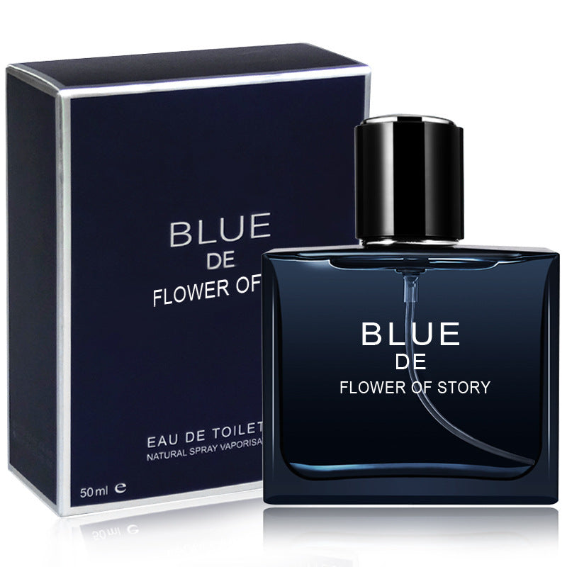 New floral story cologne - azure blue men's perfume, oceanic aroma, subtle and long-lasting fragrance, 50ml eau de parfum