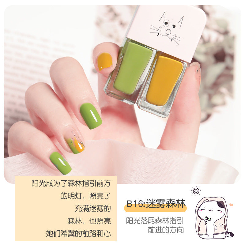 Live douyin popular nail polish set japanese style no-bake nail polish set sequin long-lasting twin nail polish