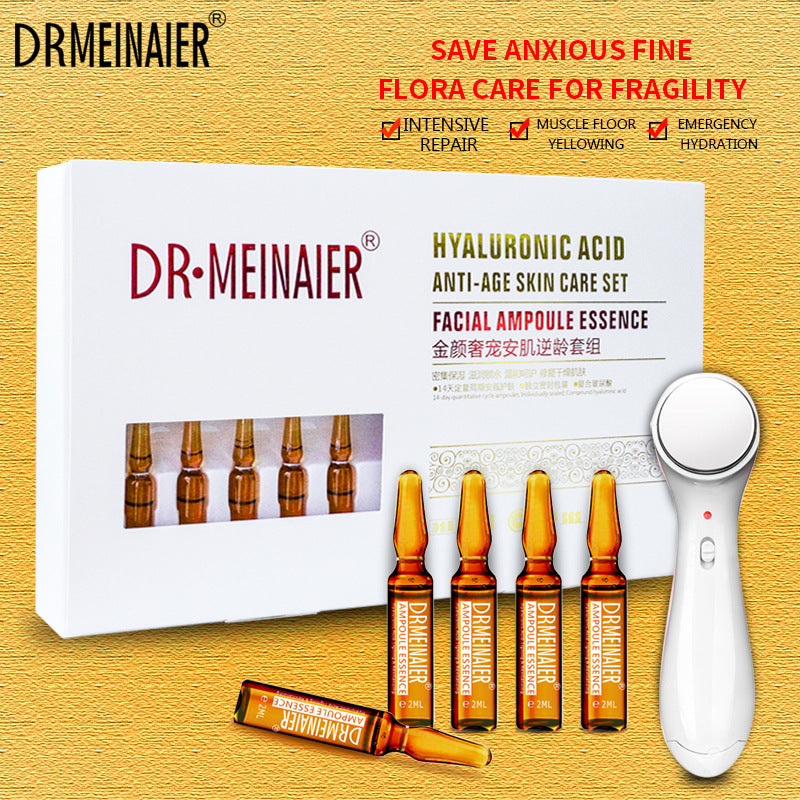 hyaluronic acid small ampoule original solution with facial massager 14-piece set hydrating and moisturizing hospital skin care