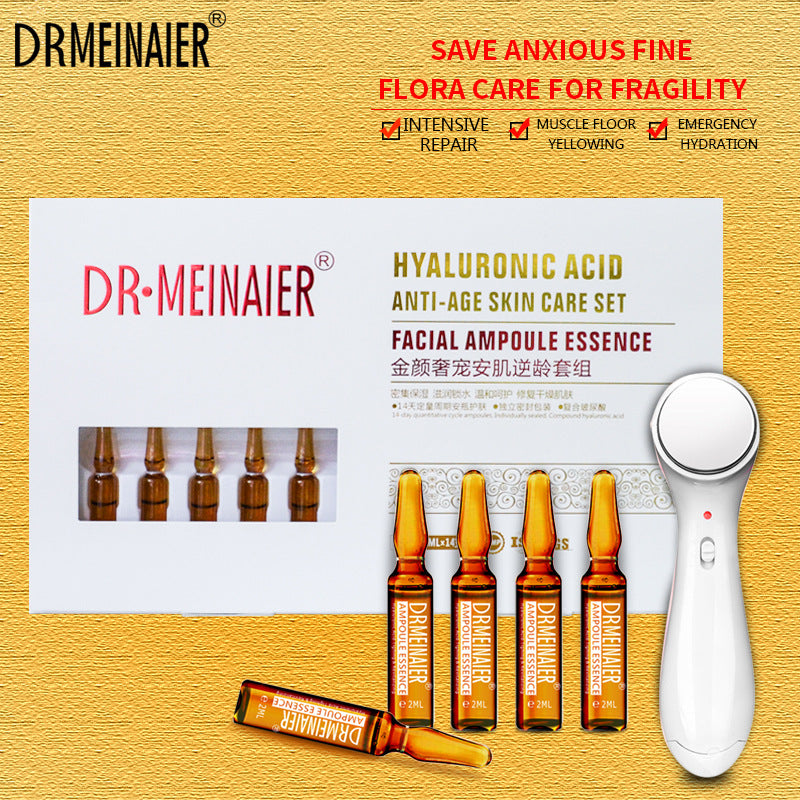 golden beauty luxury skin soothing and anti-aging set hyaluronic acid facial ampoule essence soothes and improves dryness