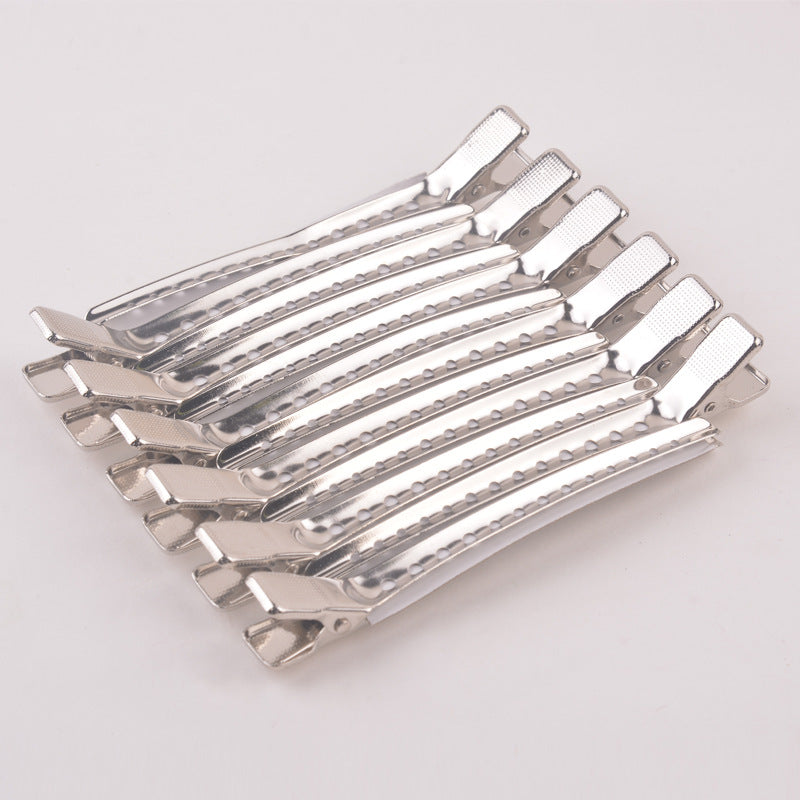 Hairdressing duckbill clip hair salon tool color steel partition clip hair clip large stainless steel positioning clip wholesale