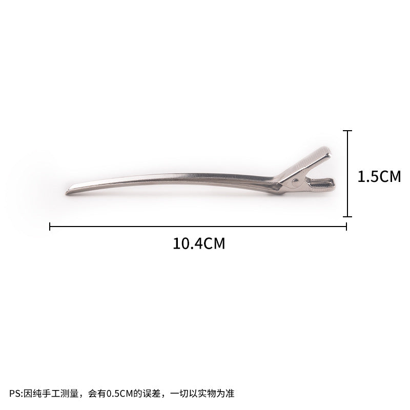 Hairdressing duckbill clip hair salon tool color steel partition clip hair clip large stainless steel positioning clip wholesale