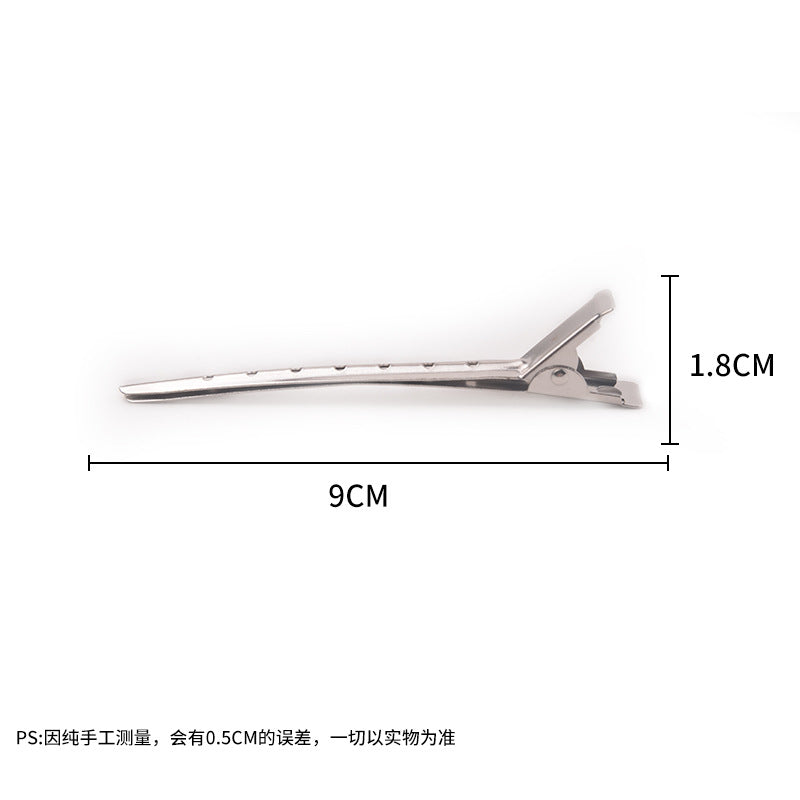 Hairdressing duckbill clip hair salon tool color steel partition clip hair clip large stainless steel positioning clip wholesale