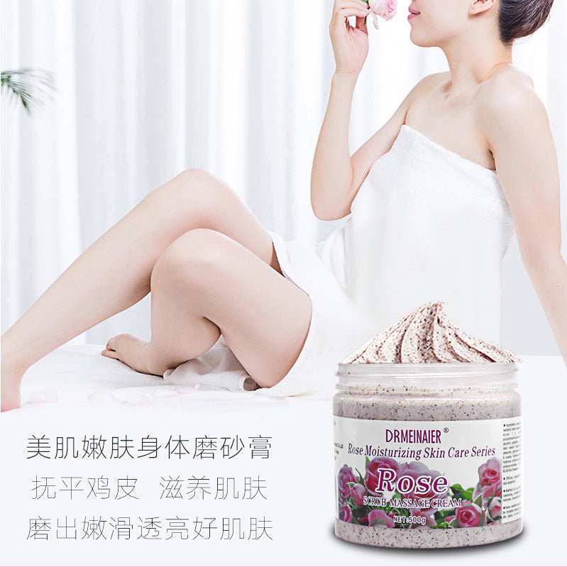 Rose milk cleansing exfoliating coffee scrub for chicken skin, dead skin removal, full body scrub - cross-border exclusive