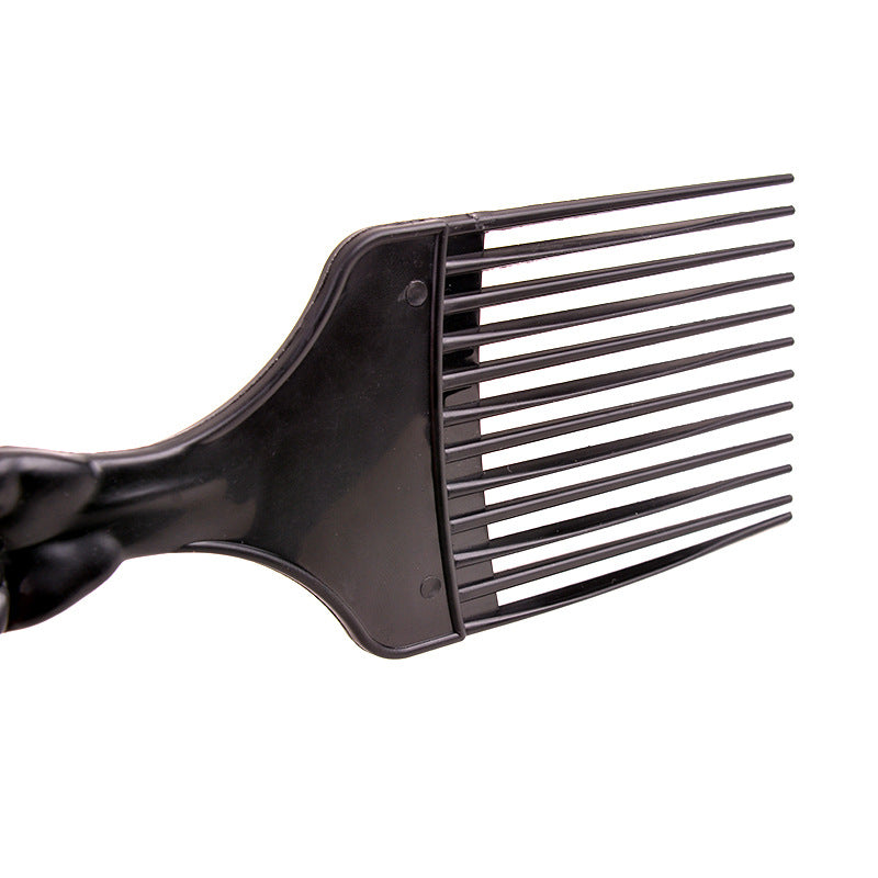oil head styling comb, plastic fist comb, black hair salon beauty comb, printed logo