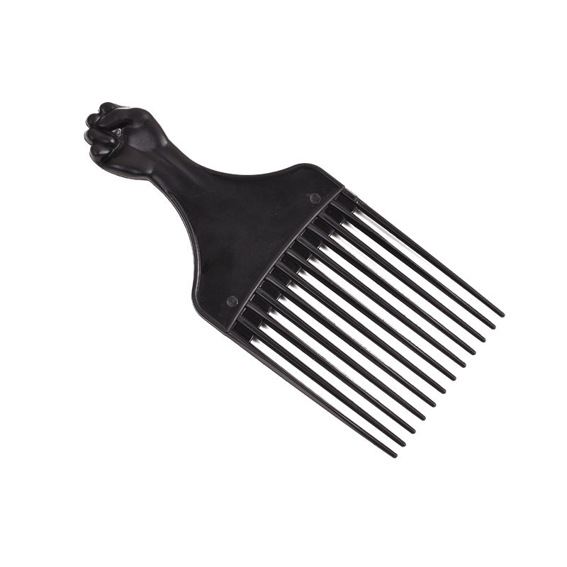 oil head styling comb, plastic fist comb, black hair salon beauty comb, printed logo