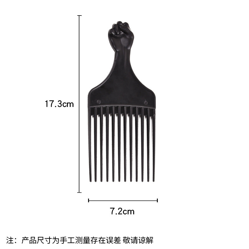 oil head styling comb, plastic fist comb, black hair salon beauty comb, printed logo