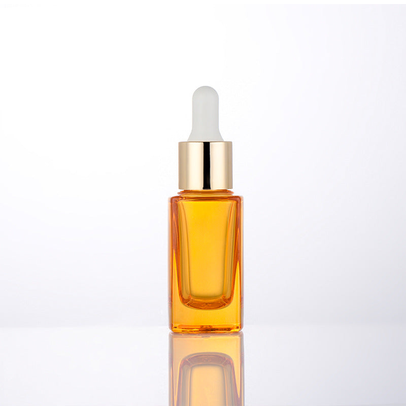 Factory direct sales cosmetics dropper square bottle 15ml essential oil bottle dropper essence bottle skin care product glass refill bottle
