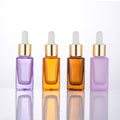 Factory direct sales cosmetics dropper square bottle 15ml essential oil bottle dropper essence bottle skin care product glass refill bottle