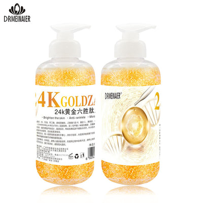 24k gold hexapeptide concentrated serum - firming & brightening essence 500ml - gold flake serum - professional salon grade