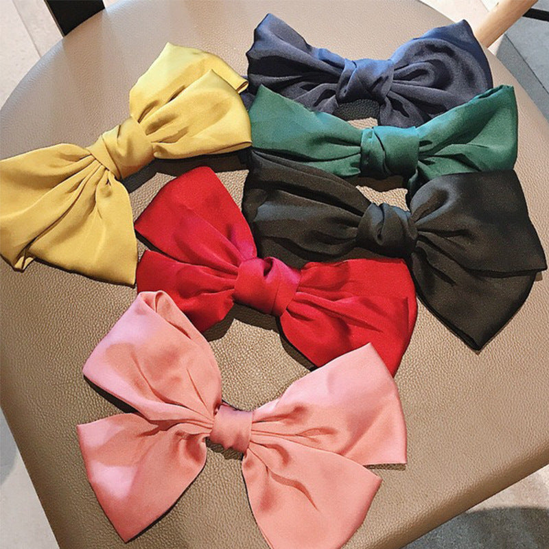 New arrival big bows hair clip spring clip pure color small fresh hair accessories clip hairpin headwear girl hair rope japanese style
