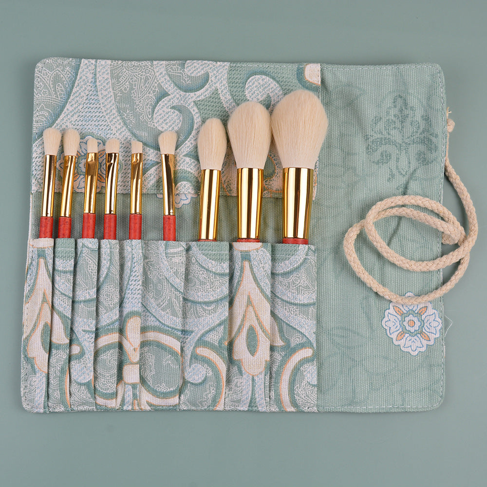 Beizi 9-piece makeup brush set - wooden handle makeup brushes with chinese style brush case