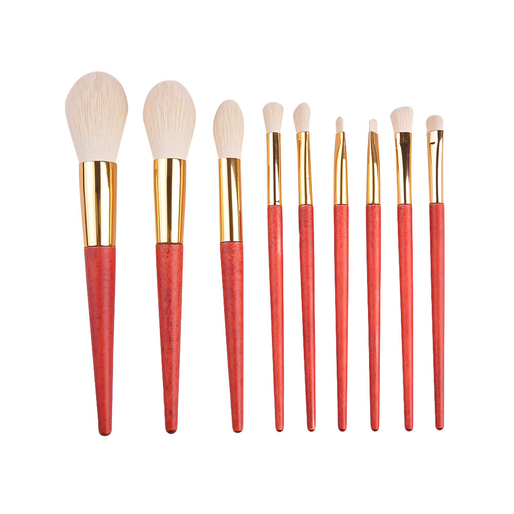 Beizi 9-piece makeup brush set - wooden handle makeup brushes with chinese style brush case