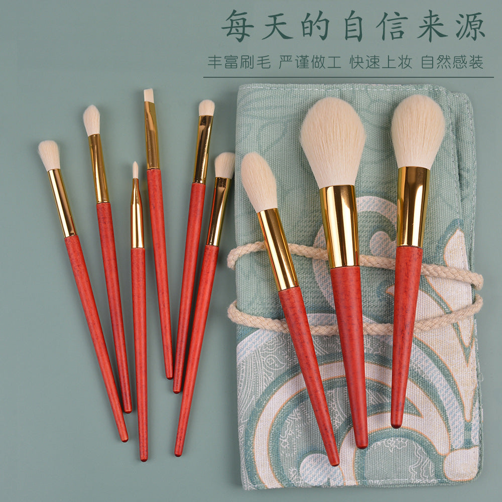 Beizi 9-piece makeup brush set - wooden handle makeup brushes with chinese style brush case