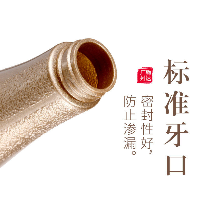 400ml shampoo bottle with electroplated pump, shower gel bottle, pet hair & body care plastic bottle, metallic color travel bottle