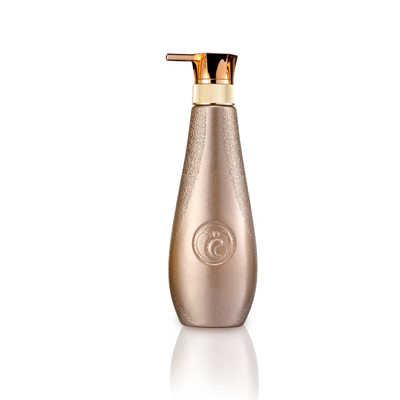 400ml shampoo bottle with electroplated pump, shower gel bottle, pet hair & body care plastic bottle, metallic color travel bottle