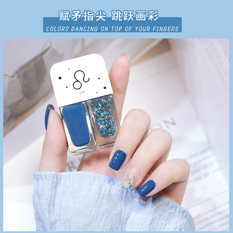 popular twelve zodiac twins nail polish, no baking, quick drying, long-lasting, non-peelable nail polish