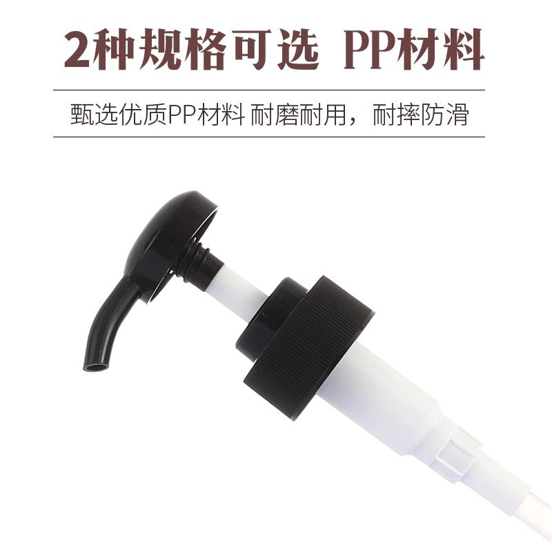 In-stock 32-tooth plastic black and white round-head pump, suitable for shampoo, lotion, shower gel, and body lotion. features a threaded pump head