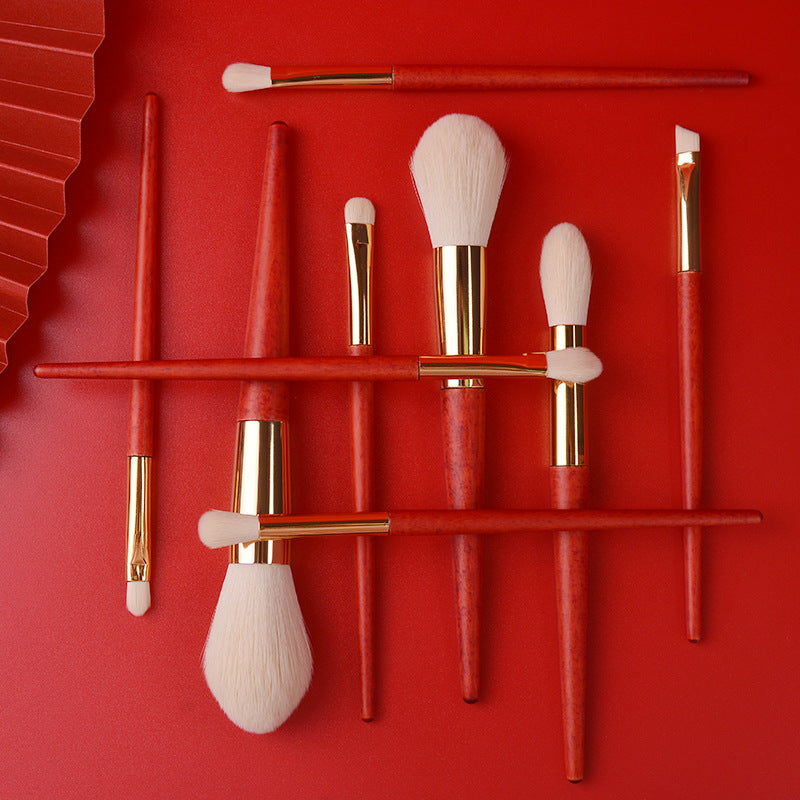 Beizi 9-piece makeup brush set - wooden handle makeup brushes with chinese style brush case