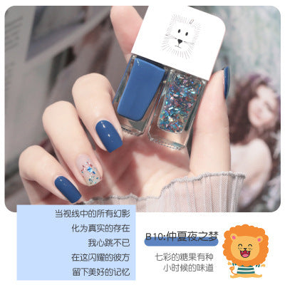 Live douyin popular nail polish set japanese style no-bake nail polish set sequin long-lasting twin nail polish