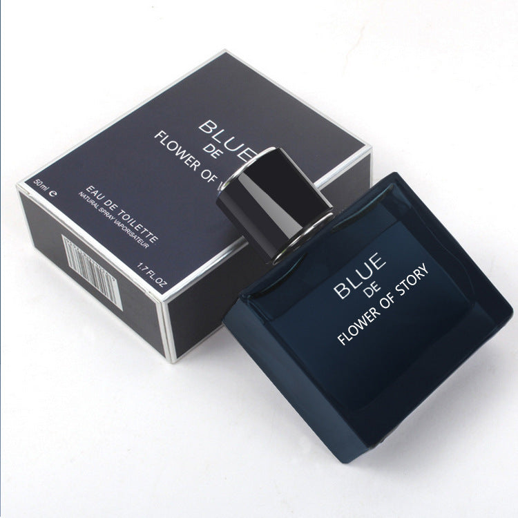 New floral story cologne - azure blue men's perfume, oceanic aroma, subtle and long-lasting fragrance, 50ml eau de parfum