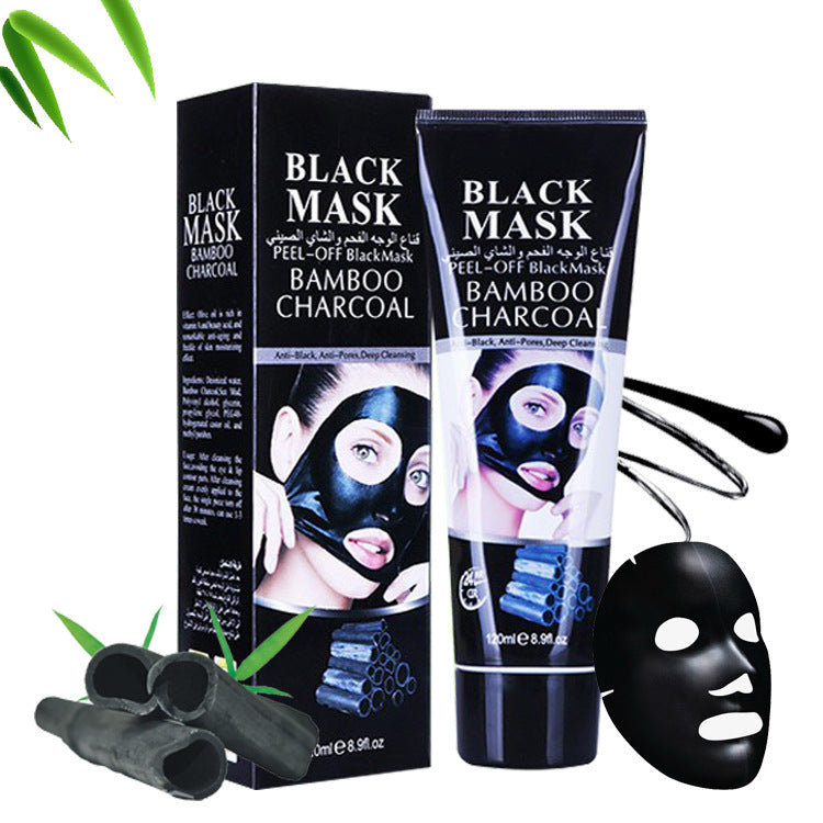 foreign trade menair bamboo charcoal blackhead removal peel-off mask deep sea mud mineral mud nasal mask 120g hanging card type