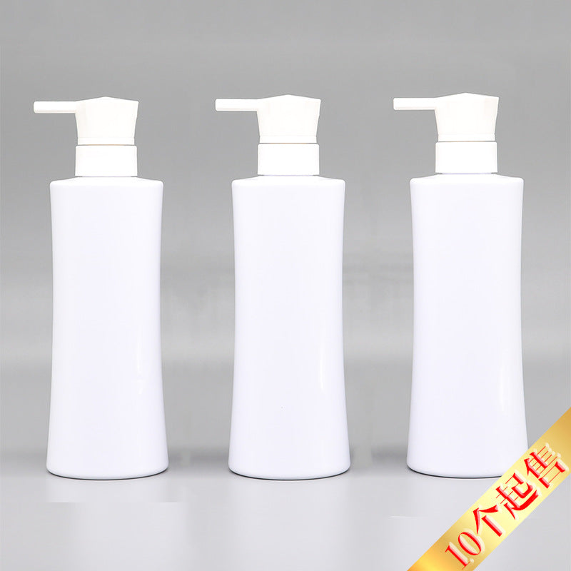 Pet bottle white 500ml decanting plastic empty bottle for liquids, conditioner, shampoo, body wash, and cosmetics