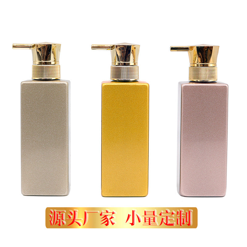 Press blow molding pet bottle square bottle 300ml refillable plastic empty bottle milk liquid shampoo bottle shampoo and conditioner