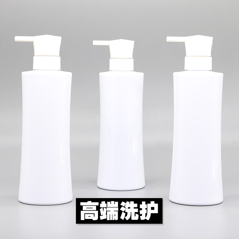 Pet bottle white 500ml decanting plastic empty bottle for liquids, conditioner, shampoo, body wash, and cosmetics
