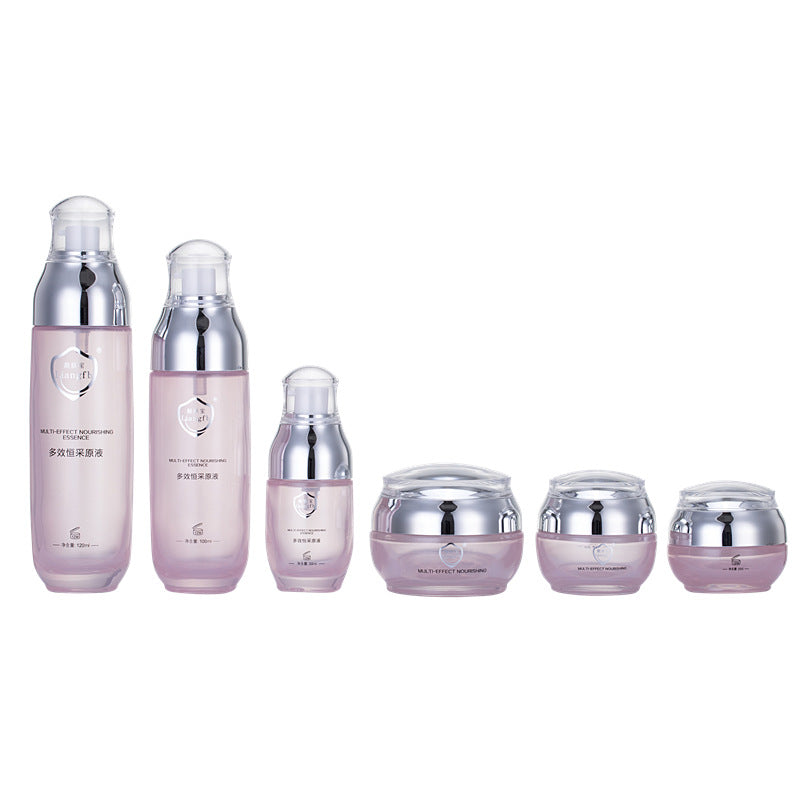 Cosmetic glass bottle set packaging 120ml lotion essential oil bottle skin care cream glass empty bottle manufacturer supply