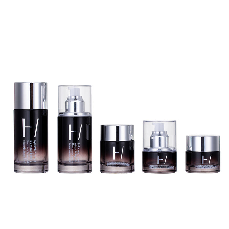 New cosmetic glass bottle suit packaging material 120ml lotion essence bottle 50g cream bottle factory direct sales
