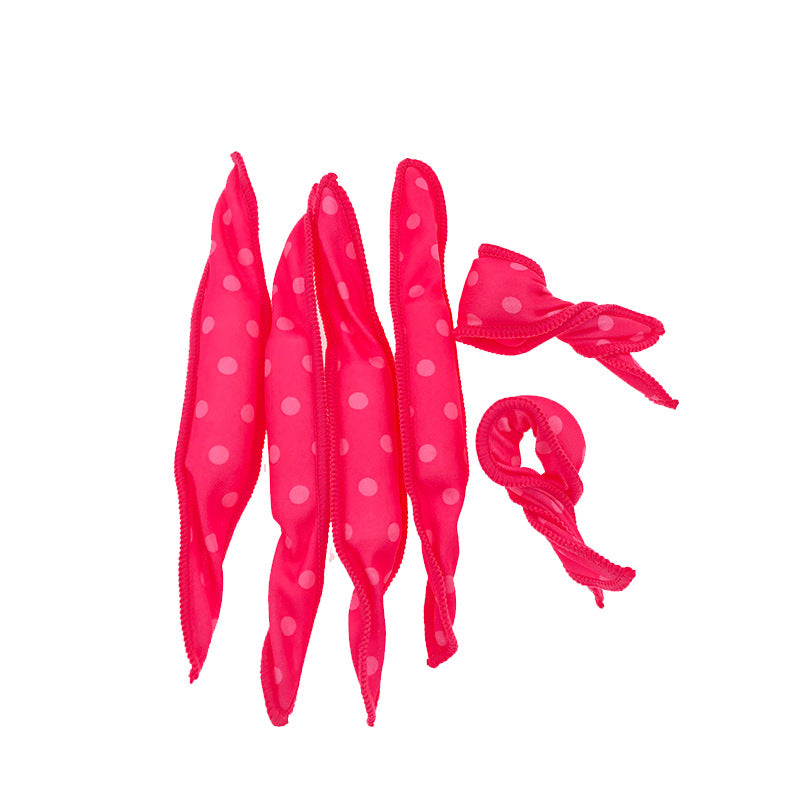 Polka dot hair curler, lazy pear head bangs, large wavy curling iron, sleep heatless curling iron, curling iron