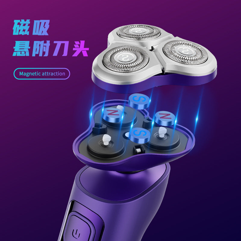 wholesale men's full body washable shaver usb rechargeable smart floating triple blade electric razor