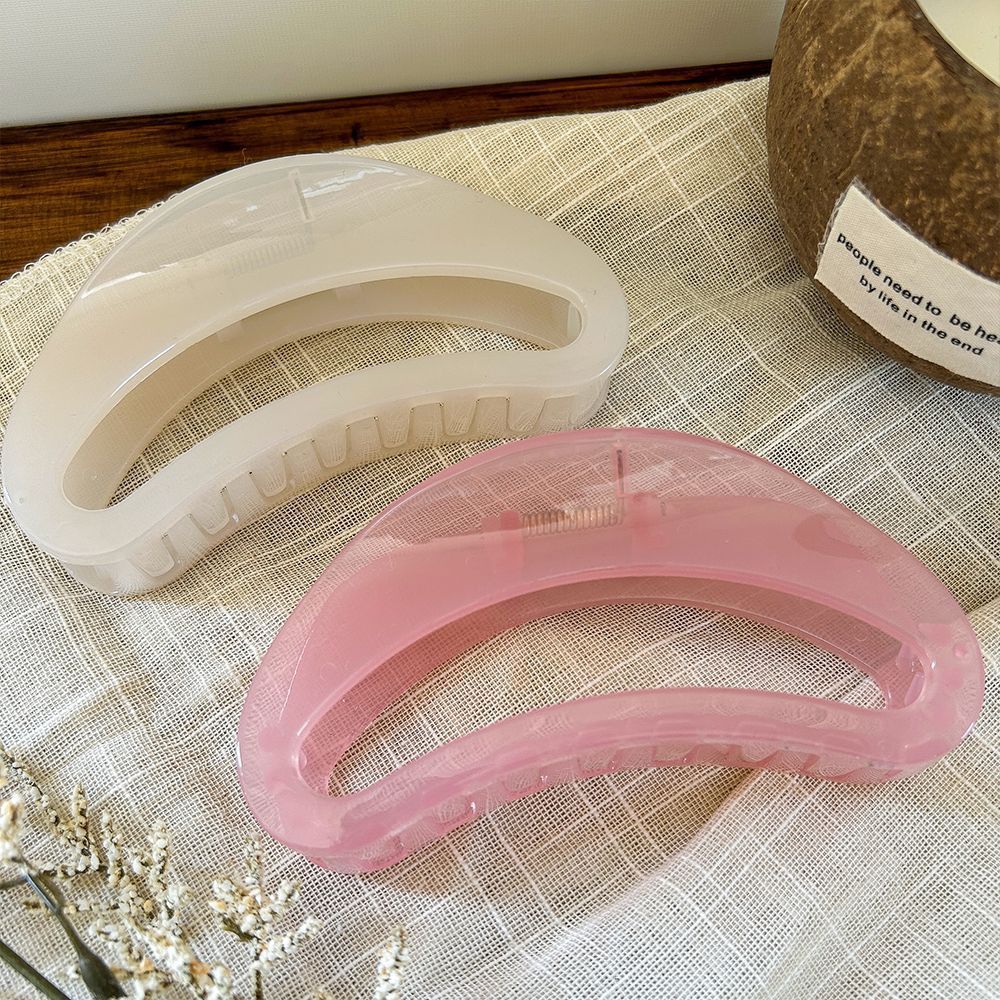 Summer classy half moon crescent shape clip large glossy jelly color shark clip k-style hair clip jewelry hair accessories